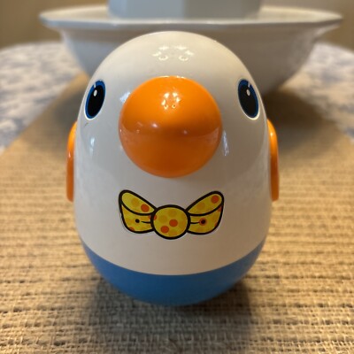 Vintage PLAYSKOOL 5'' Weeble Wobble Poly Chime Baby Bird Chick Duck Toy