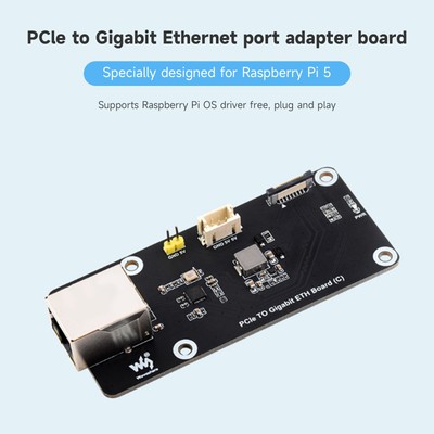 PCIe to Gigabit Ethernet Port Adapter Board OS Raspberry Pi5 5B Expansion Board
