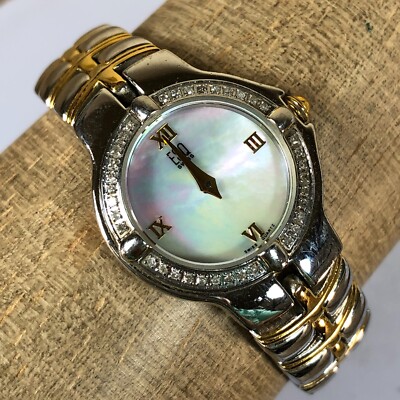 ESQ MOVDA SWISS E5438 w 0.36 TCW DIAMOND BEZEL LADIES 2-TONE LADIES QUARTZ WATCH