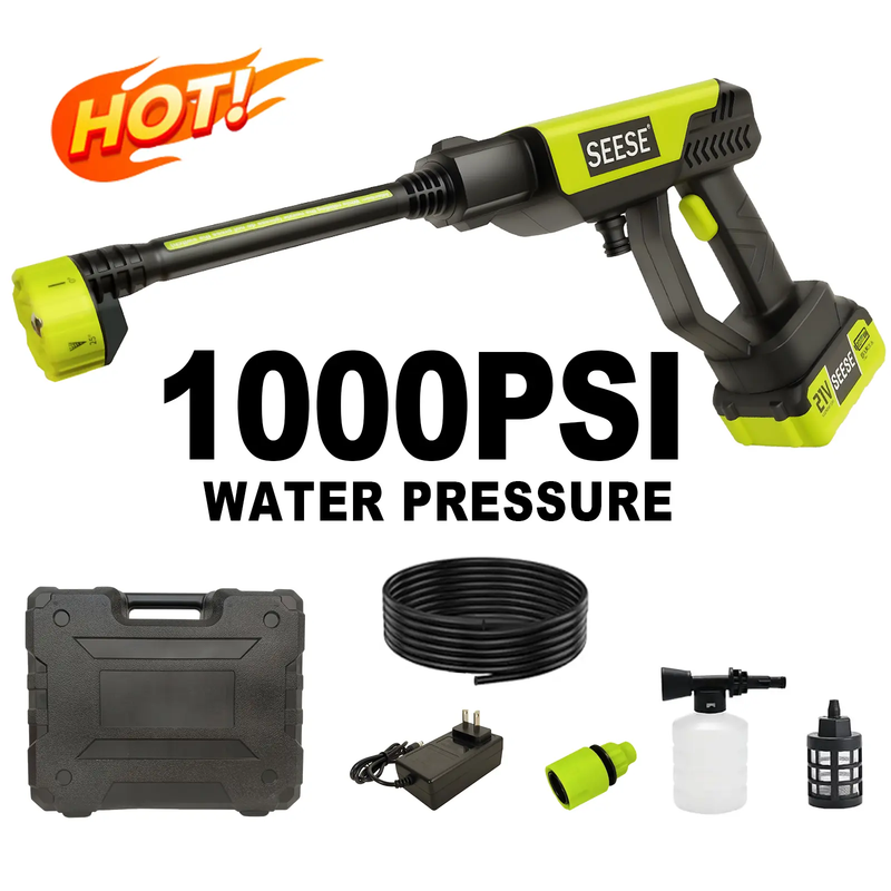 SEESE Cordless Pressure Washer and Single Port Charger Base, Bottle Portable Was
