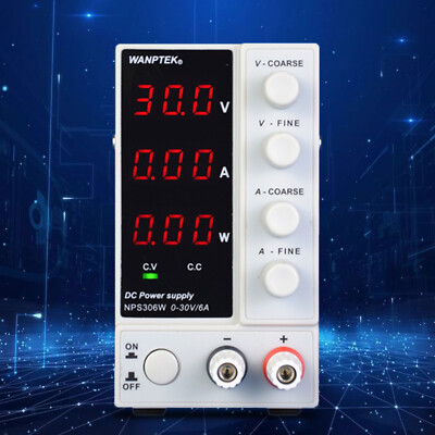 30V 6A DC Power Supply Variable Adjustable Bench Switching Regulated LED Display