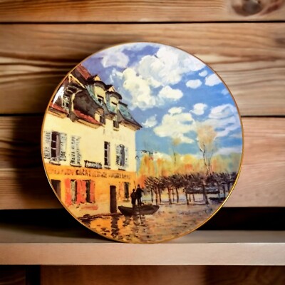 Alfred Sisley Boat in the Flood Collectible Plate Impressionism Art Limoges