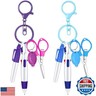 PerKoop 10 Pcs Nurse Badge Accessories Nurse Pen Set Include Permanent Marker Pen, Retractable Ball Pen, Nursing Keychain Clip, Foldable Scissor with LED Flashlight Keychain for Nurses(Blue, Purple)