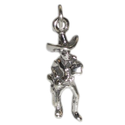 Sheriff cowboy sterling silver charm .925 x 1 Cowboys charms.