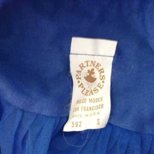 VTG Crinoline Petticoat Square Dancing Partners Please Royal Blue Size Small S