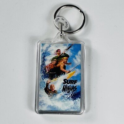 Vintage Acrylic Surf Ninjas Movie Keychain Keyring  Promotional Promo 1993