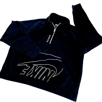 Nike Sweatshirt Women Sz L Black Sportswear Icon Clash 1/4 Zip Damen Pullover