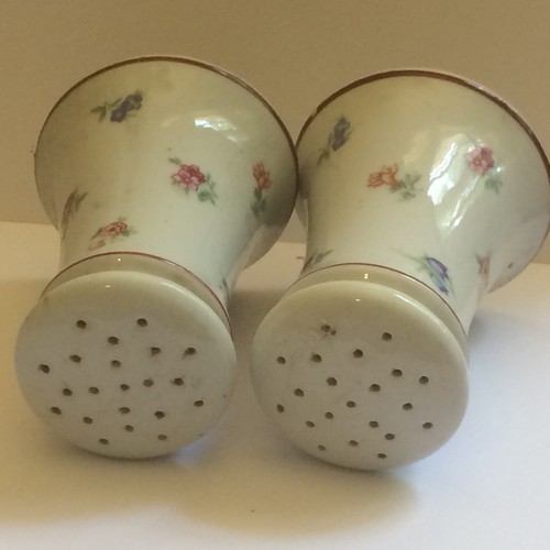 Old Bavaria Tirschenreuth Salt  Pepper Shakers Germany Tiny Flowers Porcelain