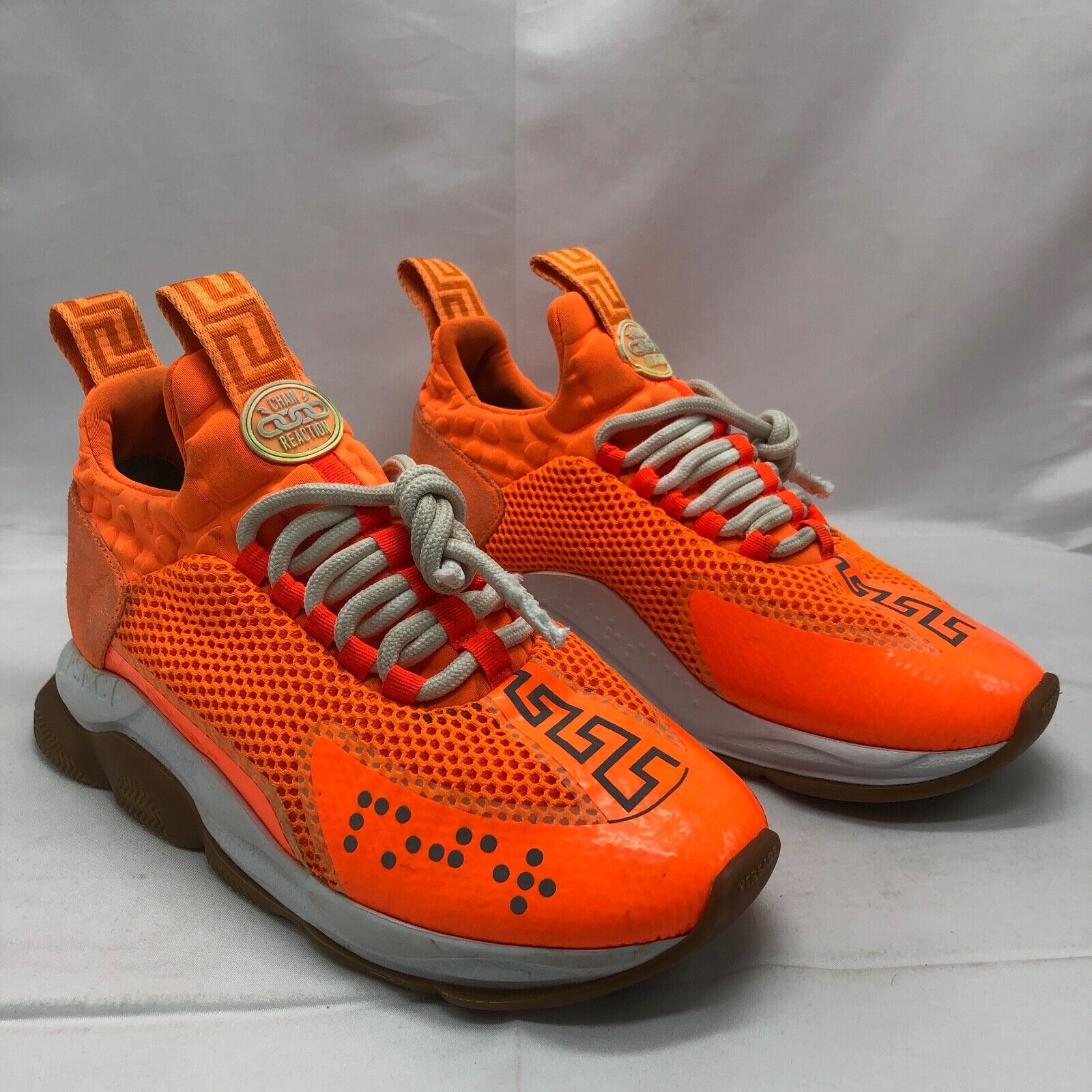 Versace Chain Reaction Runners Orange Size 40.5 US 7.5M Versace Chain Reaction Runners Orange Size 40.5 US 7.5M