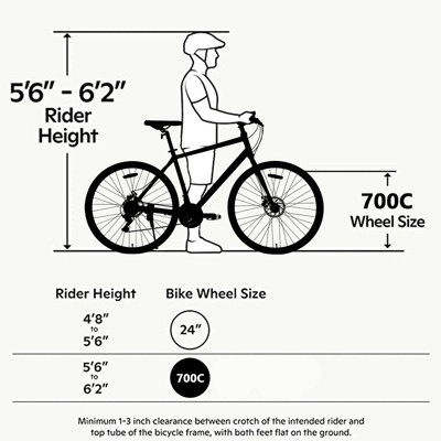 21 Speed Hybrid bike Disc Brake 700C Road Bike For Adult Unisex City Bicycle US
