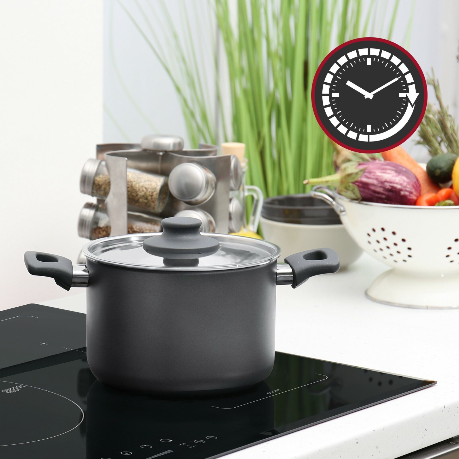 Built-In 36-in 5 Elements Black Induction Cooktop Including Bridge Element