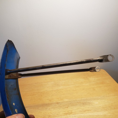 Schwinn Bicycle Front Fender from 20" 1958 Tornado, Blue with two White Stripes