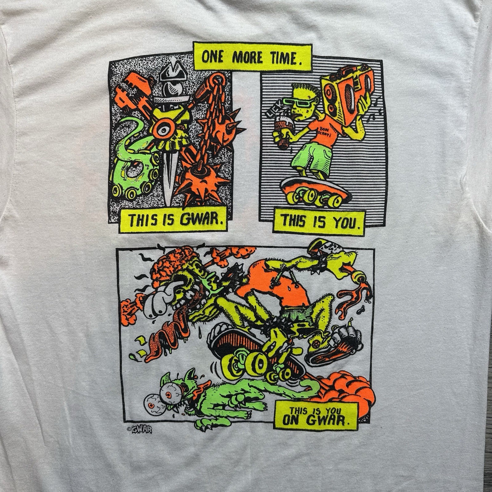 Vintage 80s GWAR Heavy Metal Band This Is You On T-shirt Size Large White