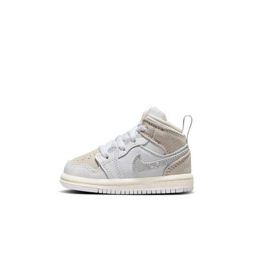 

[FB9140-120] Кроссовки Air Jordan RETRO 1 MID SE (TD) CRAFT INSIDE OUT WHITE GRE, White/light orewood brown/tech grey/sail