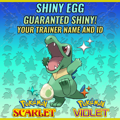 TOTODILE   SHINY EGG 6 IV   POKEMON SCARLET VIOLET   INDIGO DISK DLC   CUSTOM  