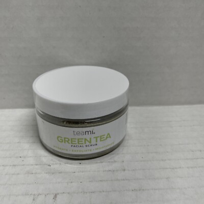 Teami Matcha Green Tea/Sugar Organic Facial Scrub/Mask 4.5 Oz Exfoliate Hydrate
