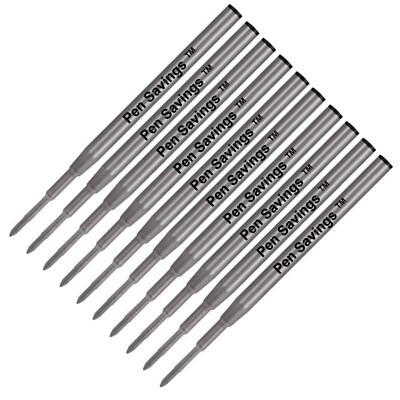10 Ballpoint Smooth Flow Refills for MONTBLANC PEN - BLACK Medium