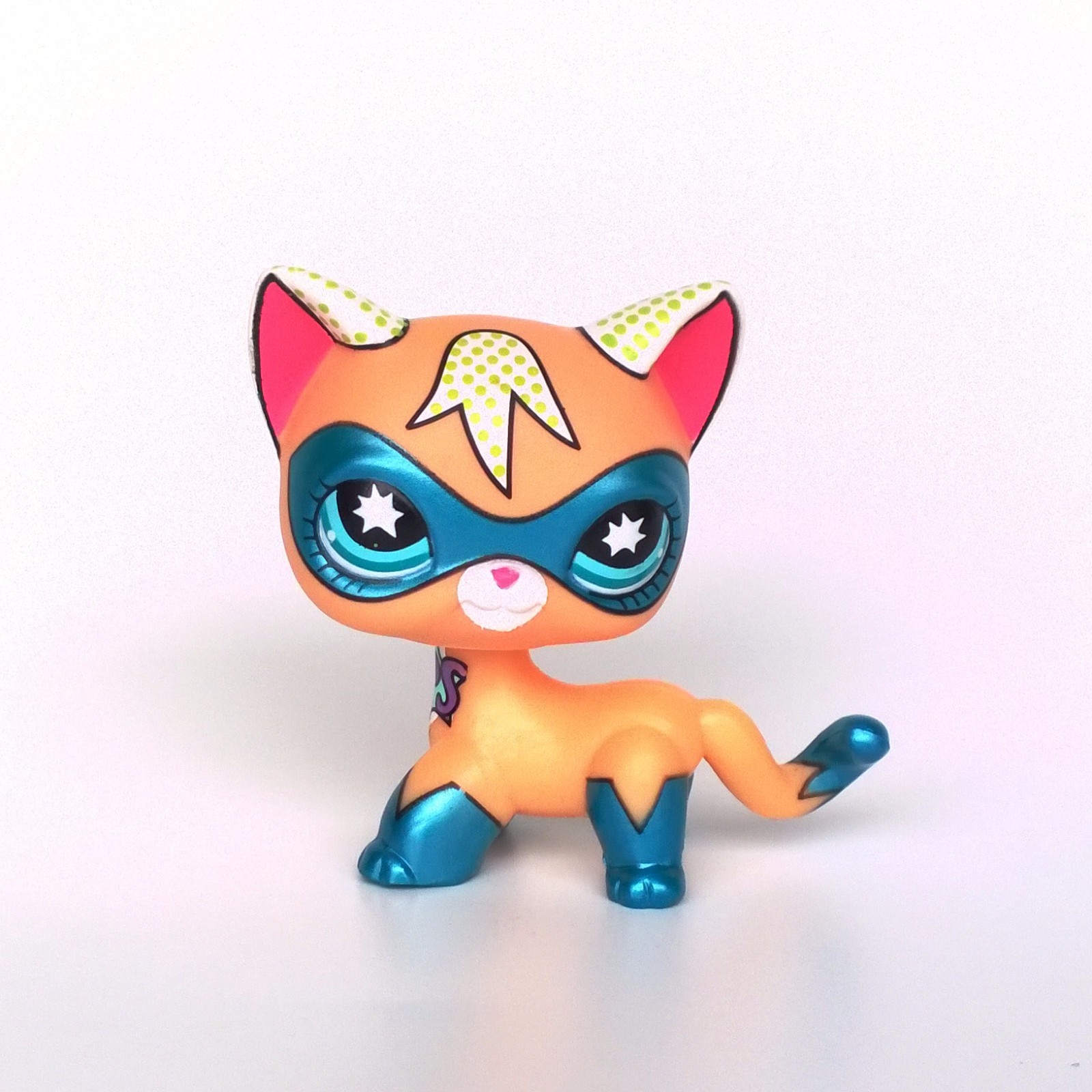 Littlest Pet Shop Masked Super Hero Short Hair Cat Lps Toys Comic