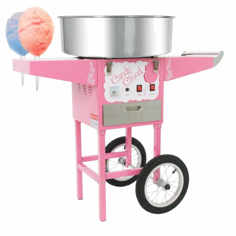 Funtime FT1000 Commercial Candy Cloud Cotton Hard Candy Machine Floss Maker Cart