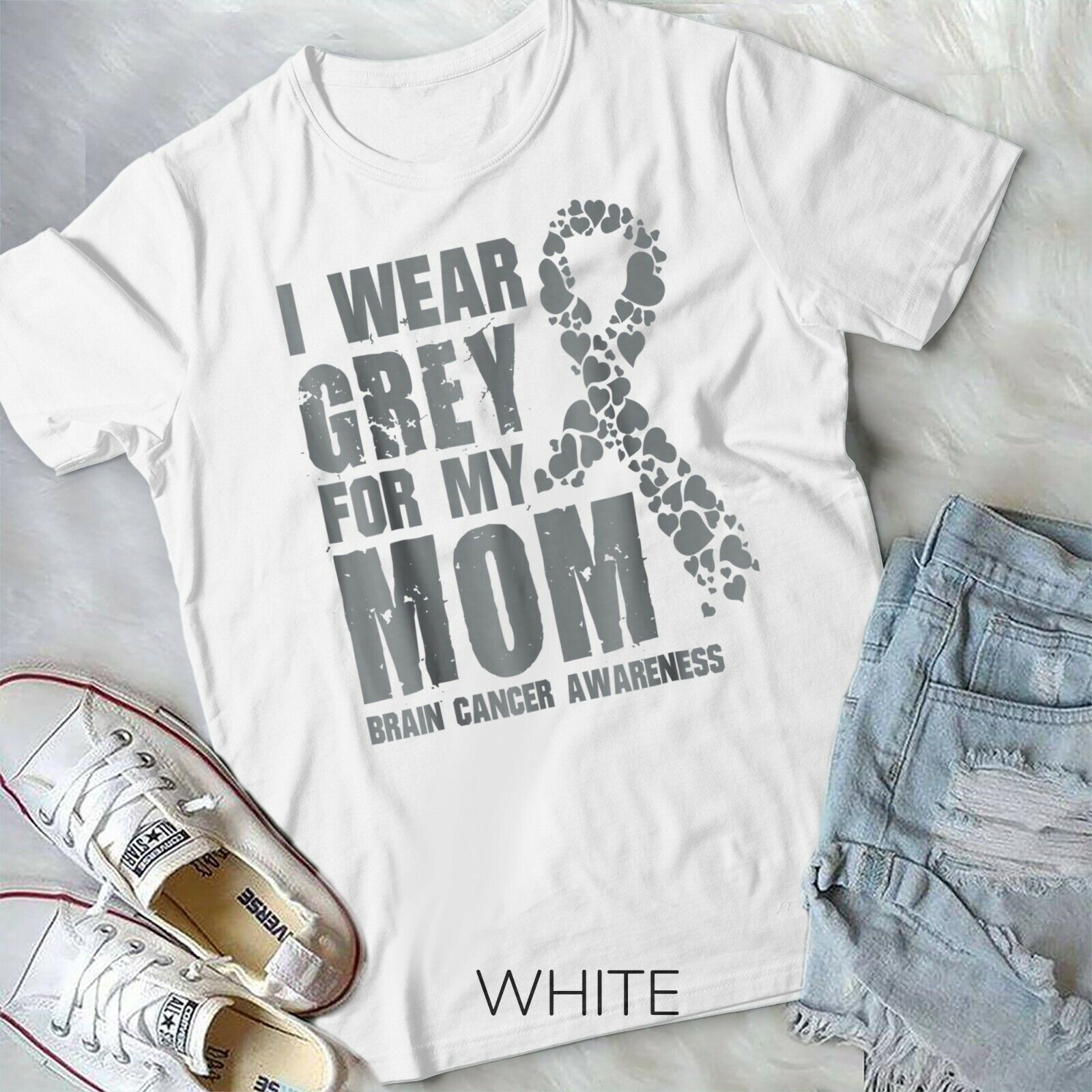 Brain Cancer Awareness Products I Wear Grey For My Mom Tee Brain Cancer Awareness Products I Wear Grey For My Mom Tee