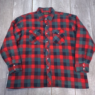 Bar-M Rancher Shirt Jacket Mens 2XL Red Plaid Quilted Flannel Snap Front