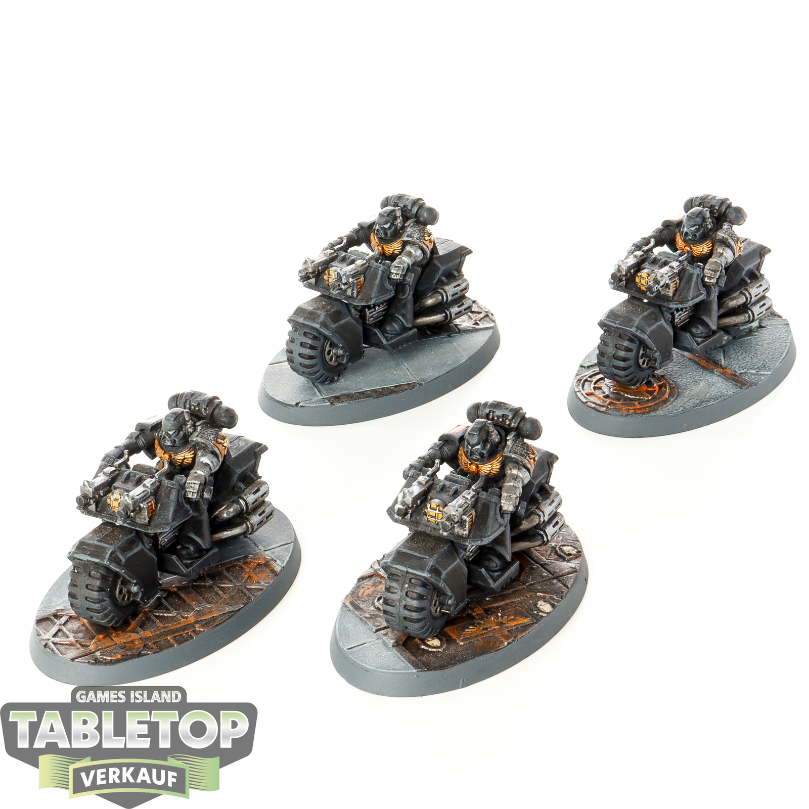 Deathwatch - 4 x Space Marine Bike Squad - bemalt