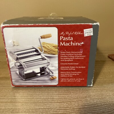 MY PERFECT KITCHEN CROME Pasta Machine makes fettuccine and spaghetti (S)