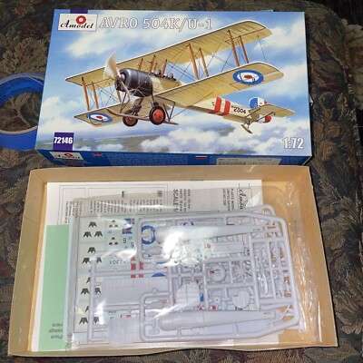 AMODEL Avro 504K/U-1 1:72 WW1 British Bi Plane made in Poland #72146