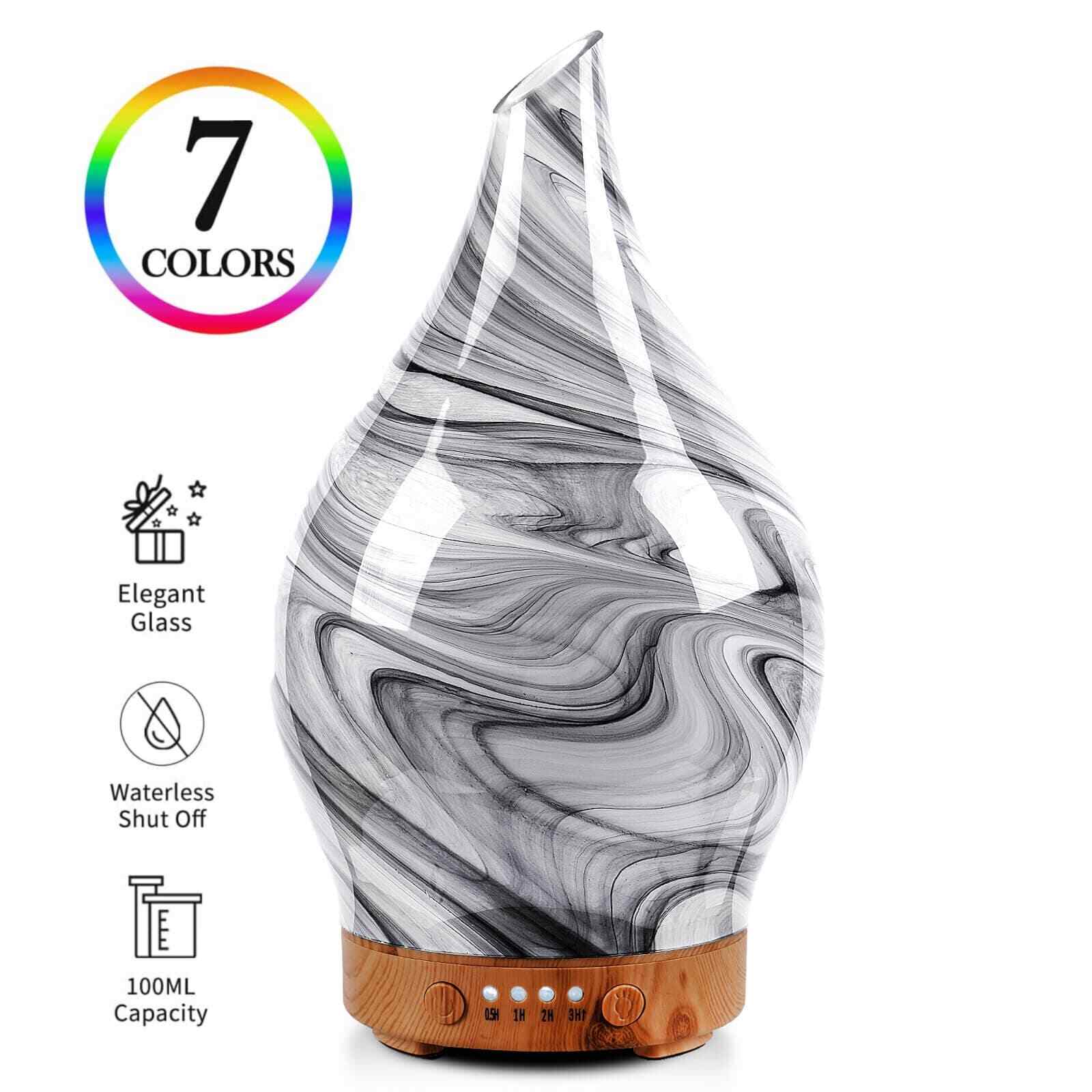Diffuser Glass Aroma Humidifier Ultrasonic  Ink 7 Led