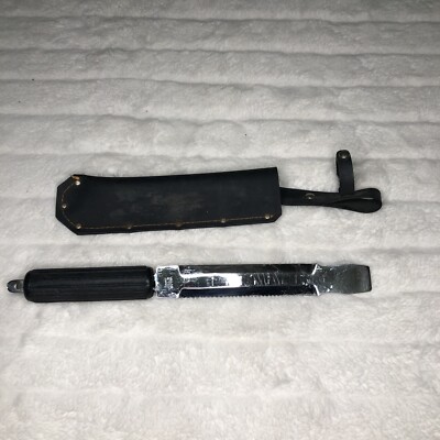 Vintage Diving Knife Scuba Stainless Steel Pry Bar Multi-Use w/ Sheath - Japan