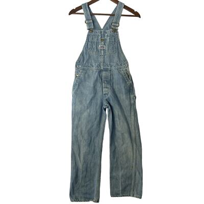 50's〜70’s SANFORIZED Denim Overall Vintage Sanforized Denim Button Overalls Work Wear Jeans