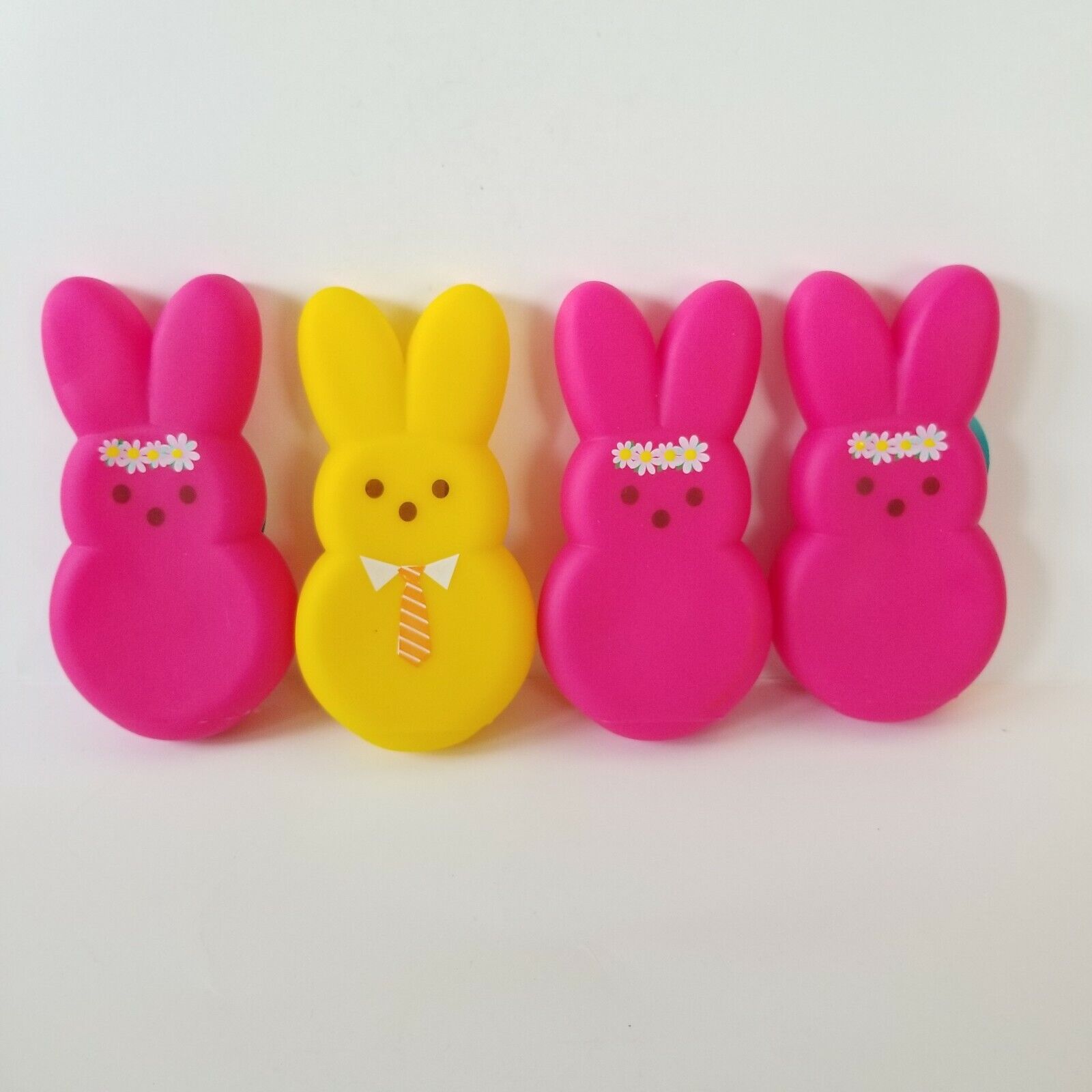 Peeps For Pets Vinyl Squeak Toy Lot Dress Up Pink Yellow Flowe...
