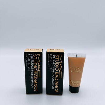 2 x MAC Studio Radiance Serum Powered Foundation Nc15 0.17oz/ 5ml each NIB