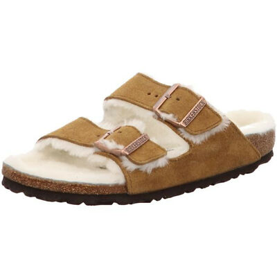 Pre-owned Birkenstock Arizona Sandals Slippers Clogs Wool Felt Mule Lamb Leather Suede Min In Mink