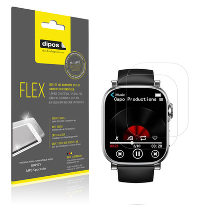 2x Protector de Pantalla para URPIZY MP3 Sportuhr, cobertura 100%, láminas