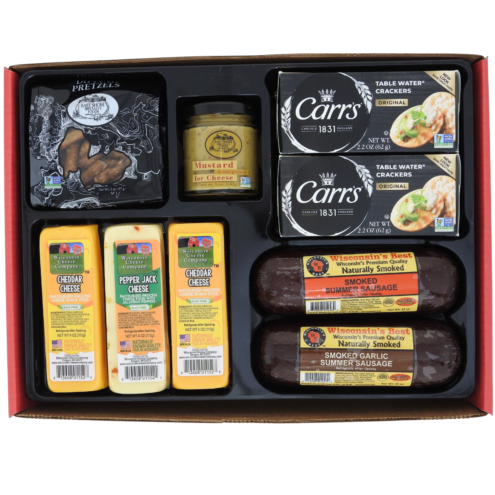 Wisconsin's Best - Deluxe Cheddar Cheese, Party Sausage & Cracker 