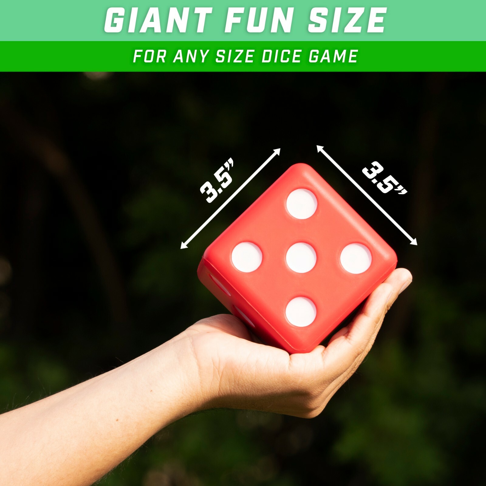GoSports Giant 3.5" Red Foam Playing Dice Set with Bonus Scoreboard