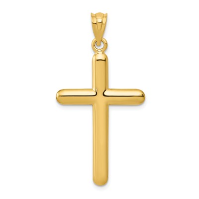 Avariah Solid 14k Yellow Gold Polished Cross Pendant - 39mm
