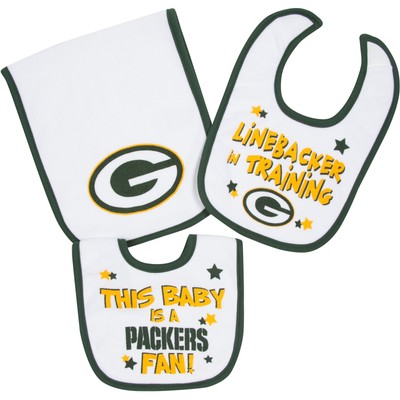 Green Bay Packers - Два нагрудника и набор салфеток для отрыжки