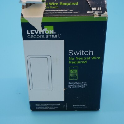 Leviton Decora Smart Switch Requires MLWSB Wi-Fi Bridge White R02-DN15S-1RW