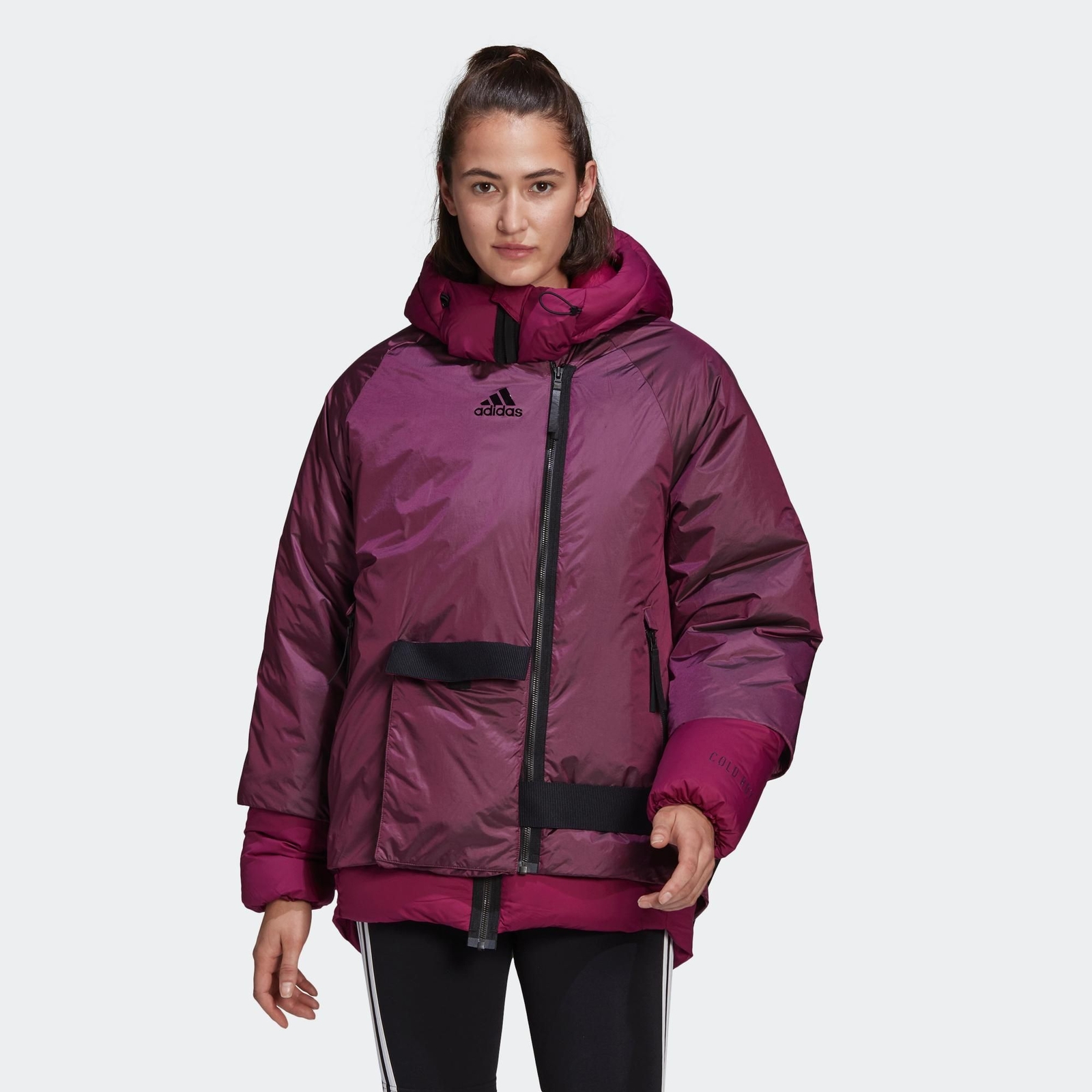 Pre-owned Adidas Originals Adidas Size Small S Womens Cold.rdy Burgundy 2 In 1 Down Jacket Ft2458 In Red