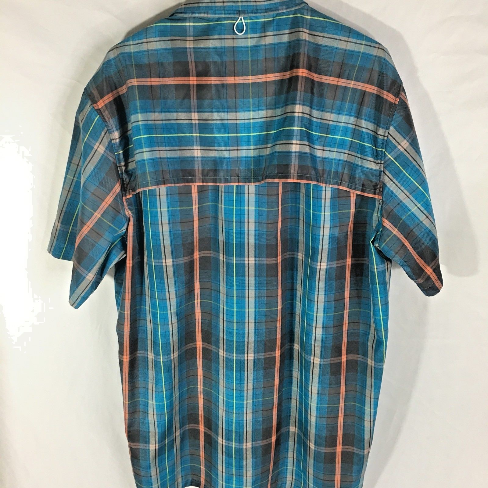 Big Sky Outfitters Blue Coral Short Sleeve Mens Vented Fishing Shirt XL EUC (Y89