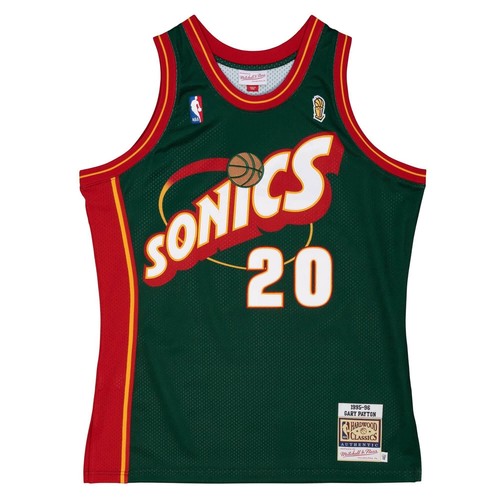 

АУТЕНТИЧНАЯ ФУТБОЛКА NBA MITCHELL - NESS SEATTLE SUPERSONICS 95 ГЭРИ ПЕЙТОН, Dark green