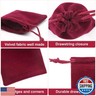 G2PLUS Red Velvet Jewelry Pouches, 20PCS Small Velvet Gift Bags with Drawstring, Wine Red Christmas Gift Bags for Wedding Favors, Candy Bag, Party Favors (2.75''x3.54'')