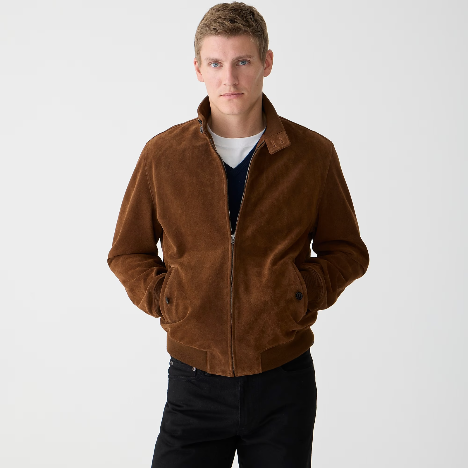 Leather Jacket Men Brown Pure Suede Flight/Bomber Size S M L