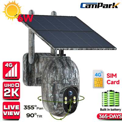 Campark 2.5K 4G LTE Solar PTZ Trail Camera wireless hunting Game Cam + SIM Card
