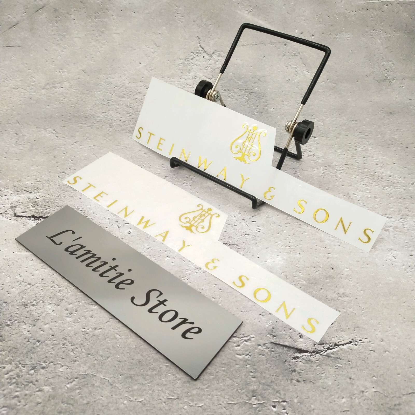 KYO　19＋20世紀スタインウェイ デカール Steinway A+B Steinway & Sons Grand Piano Sticker 2 set Decal Length: 25cm