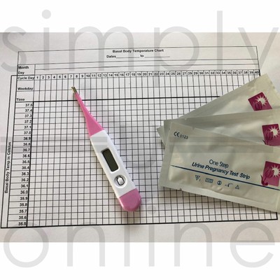 Digitale ovulatiethermometer Celsius + vruchtbaarheidstabel +50 zwangerschaptest
