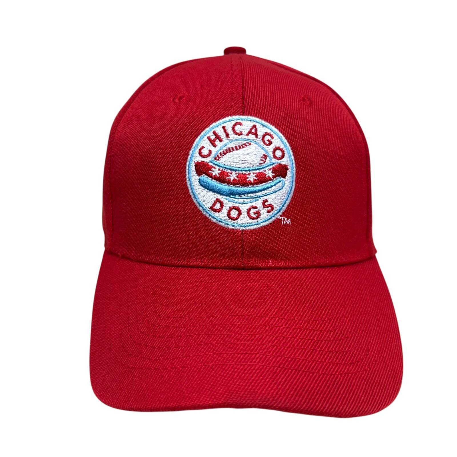Chicago Dogs Hot Dog Red Baseball Cap Hat Adjustable Strapback Men Size OSFA
