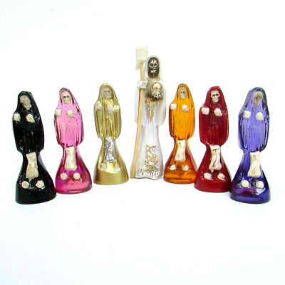 Set de 7 Figuras Santa Muerte - 7 Holy Death Statues | 1 (3.70'' in) 6 (2.90'' in)